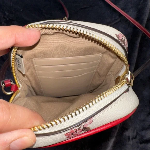 Coach Red and White Crossbody Bag with Adjustable Strap and Whimsical Design - Picture 5 of 5